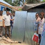 আগুনে ক্ষতিগ্রস্ত পরিবারের পাশে হিউম্যান রাইটস রিভিউ সোসাইটি, ঢেউটিন সহায়তা প্রদান